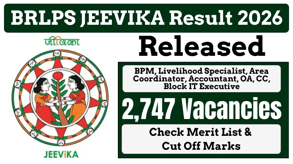 BRLPS JEEVIKA Result 2026